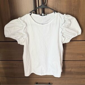 English Factory White Short Puff Sleeve Cotton Top